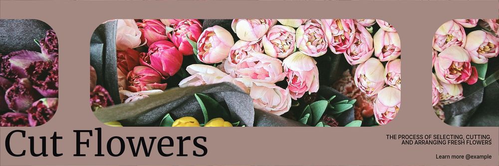 Arranging fresh flowers email header template, editable design