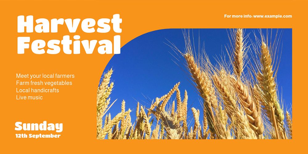 Harvest festival Twitter post template, editable text