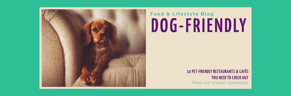 Dog & pet-friendly restaurants email header template, editable design