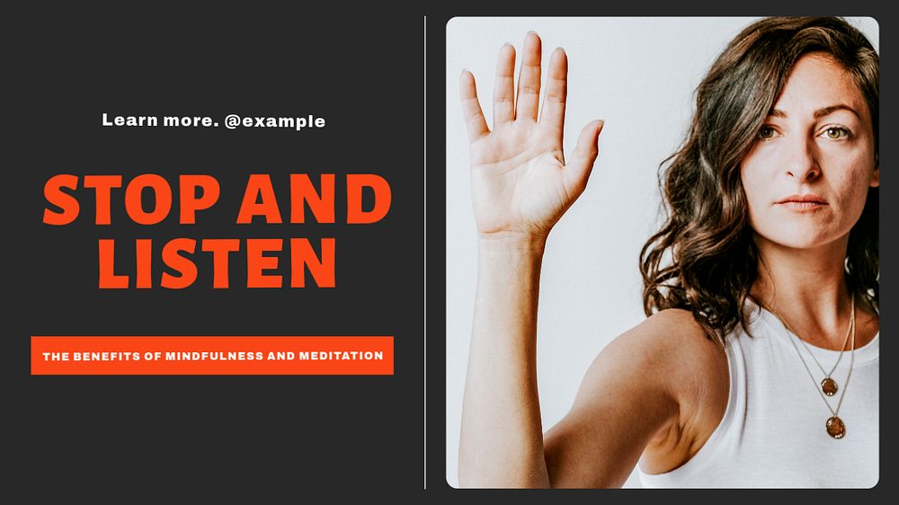 Stop and listen blog banner template, editable design