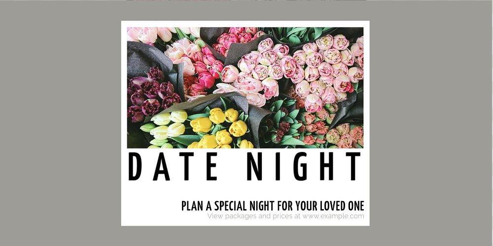 Date night Twitter post template, editable text