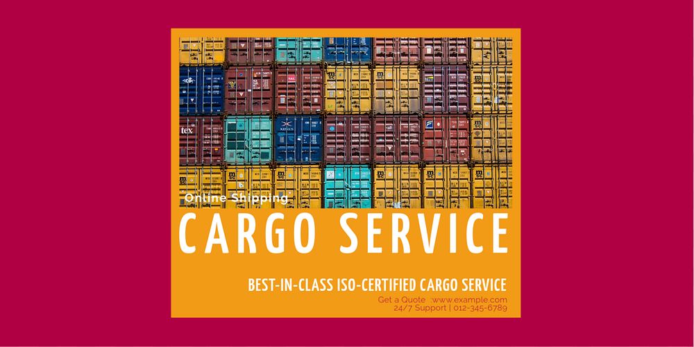 Cargo service Twitter post template, editable text