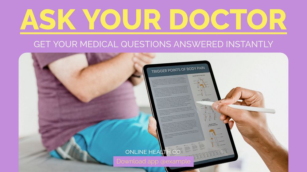 Ask your doctor blog banner template, editable design