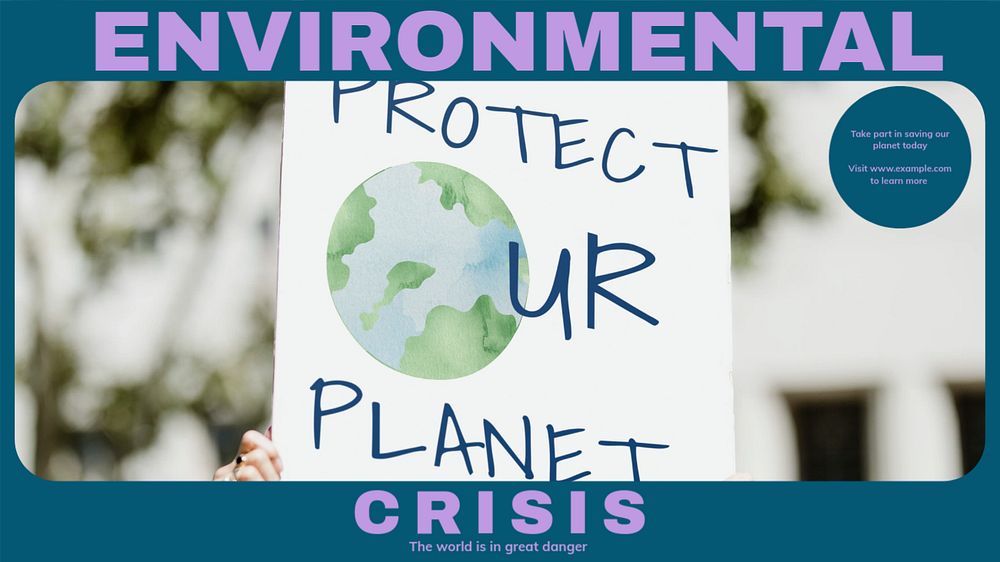 Environmental crisis blog banner template, editable design