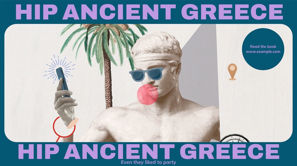 Ancient Greece blog banner template, editable design