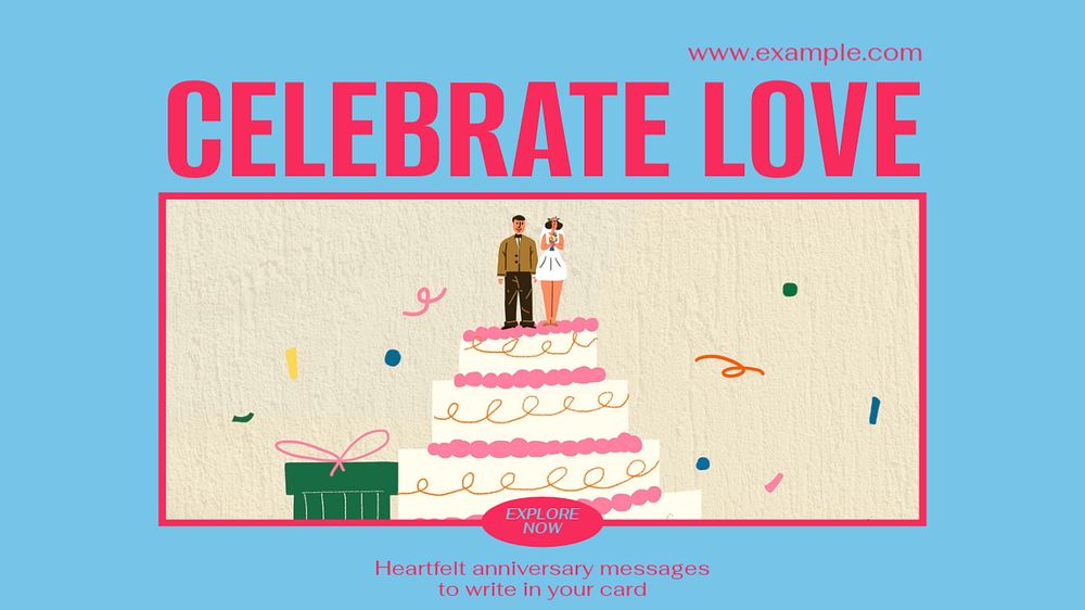 Celebrate love blog banner template, editable design