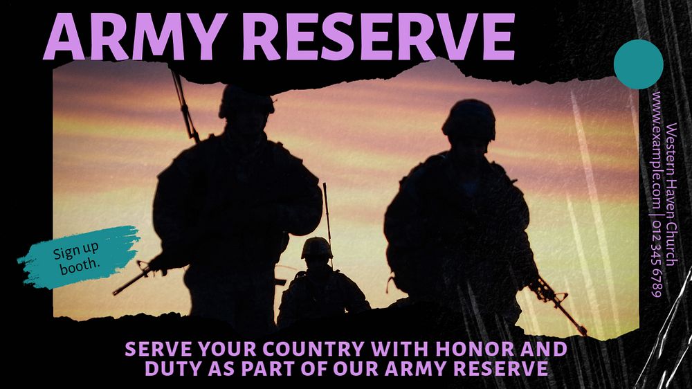 Army reserve blog banner template, editable design