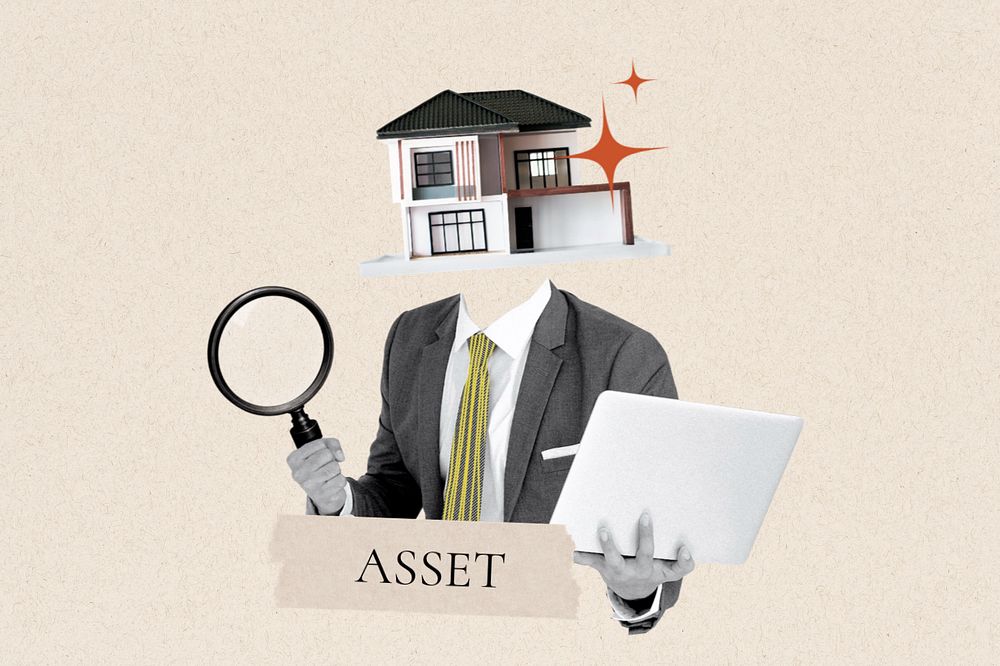 Asset word, property head businessman remix, editable design