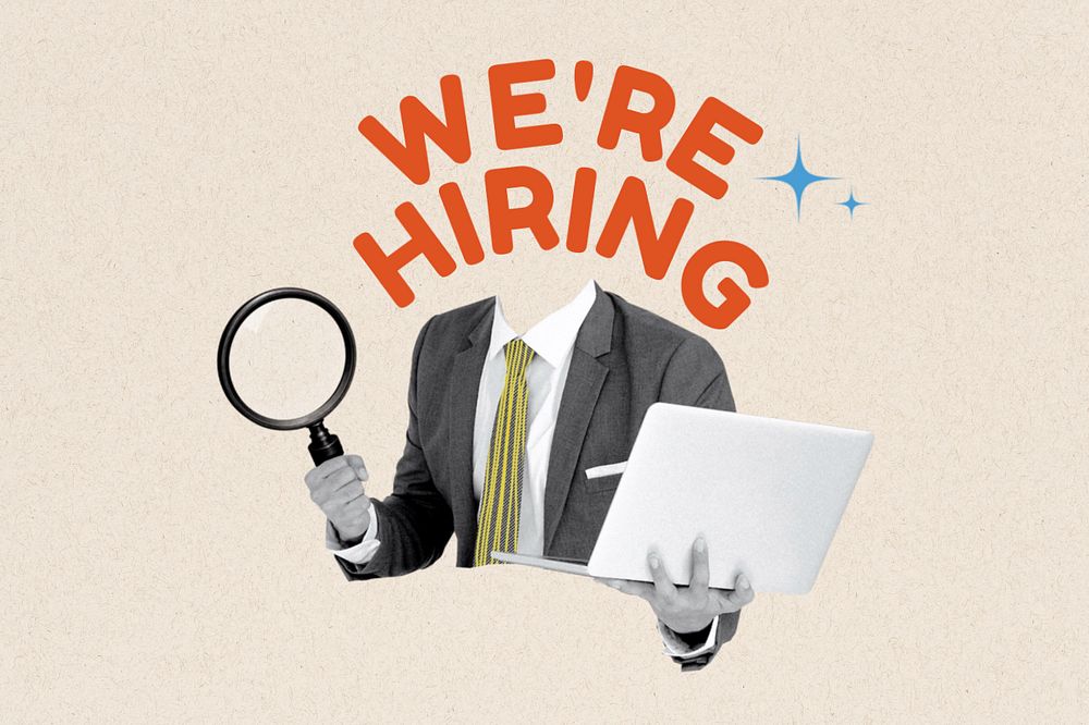 We're hiring word, jobs head businessman remix, editable design