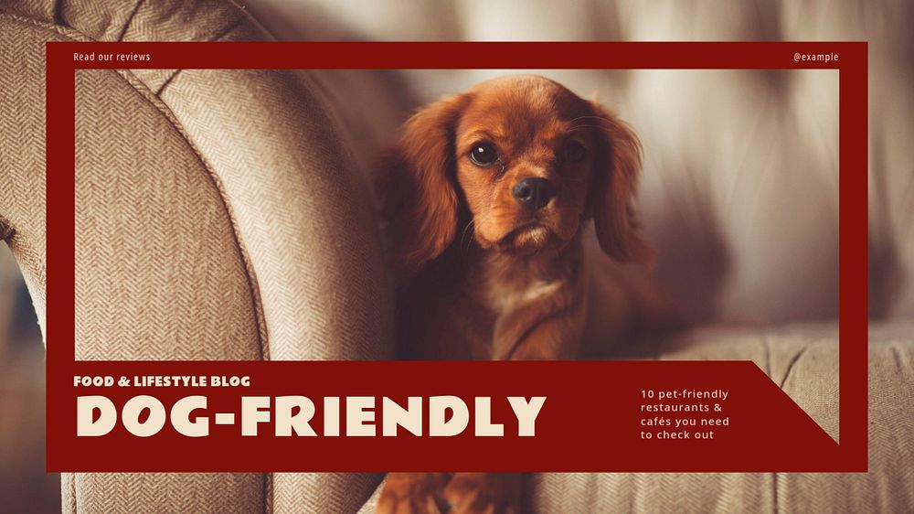 Dog & pet-friendly restaurants blog banner template, editable design