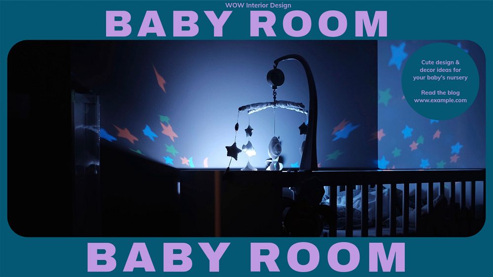 Baby room blog banner template, editable design