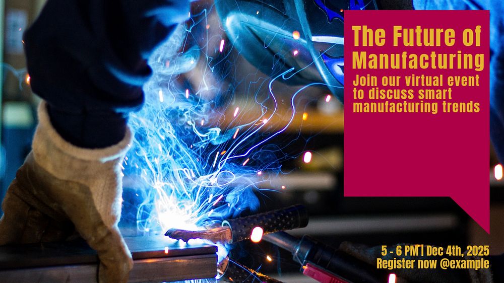 Manufacturing industry blog banner template, editable design