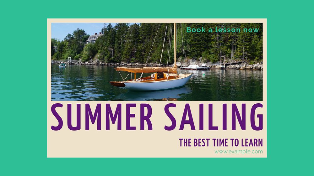 Summer sailing blog banner template, editable design