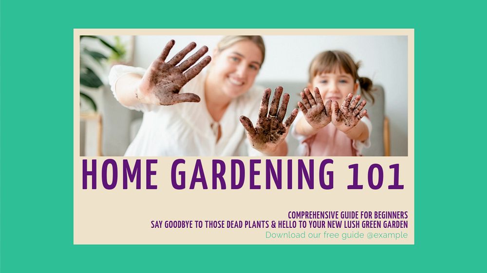 Home gardening blog banner template, editable design