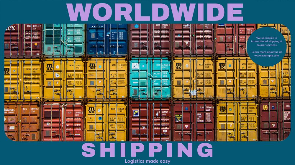 Worldwide shipping blog banner template, editable design