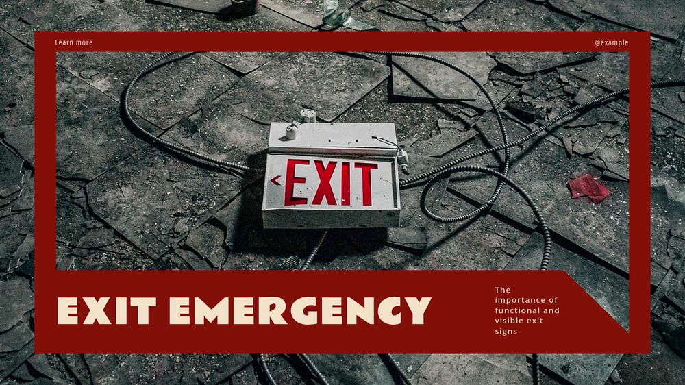 Exit emergency blog banner template, editable design