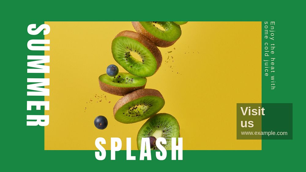 Summer splash blog banner template, editable text