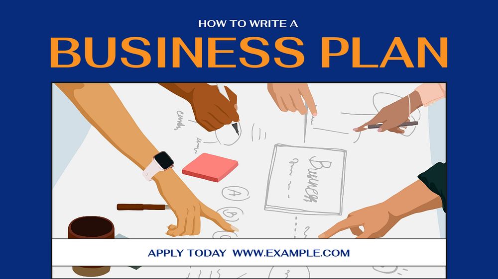 Business plan blog banner template, editable design