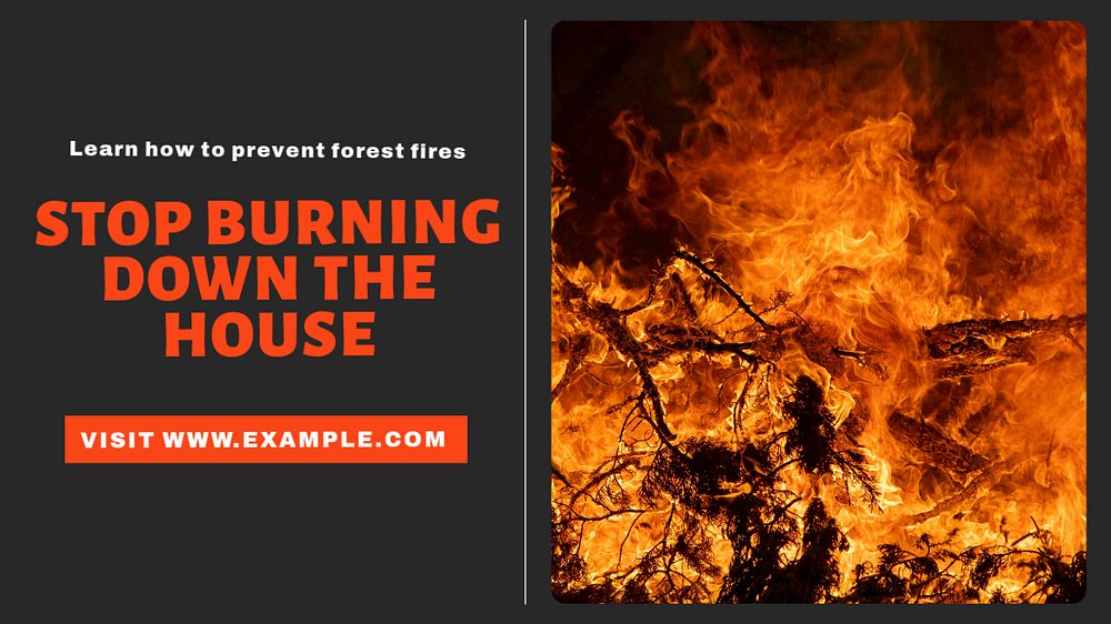 Forest fire blog banner template, editable design