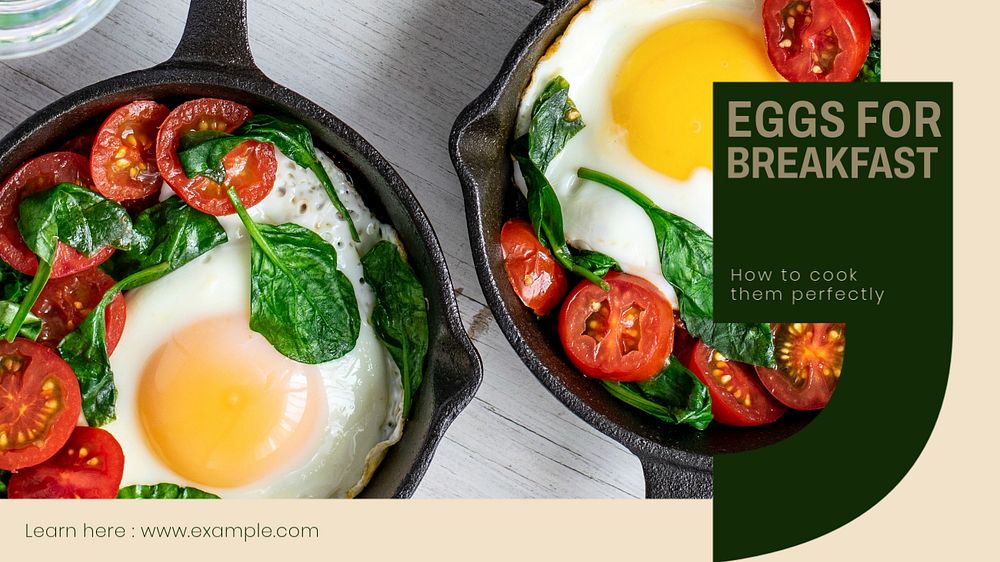 Egg cooking tips blog banner template, editable design