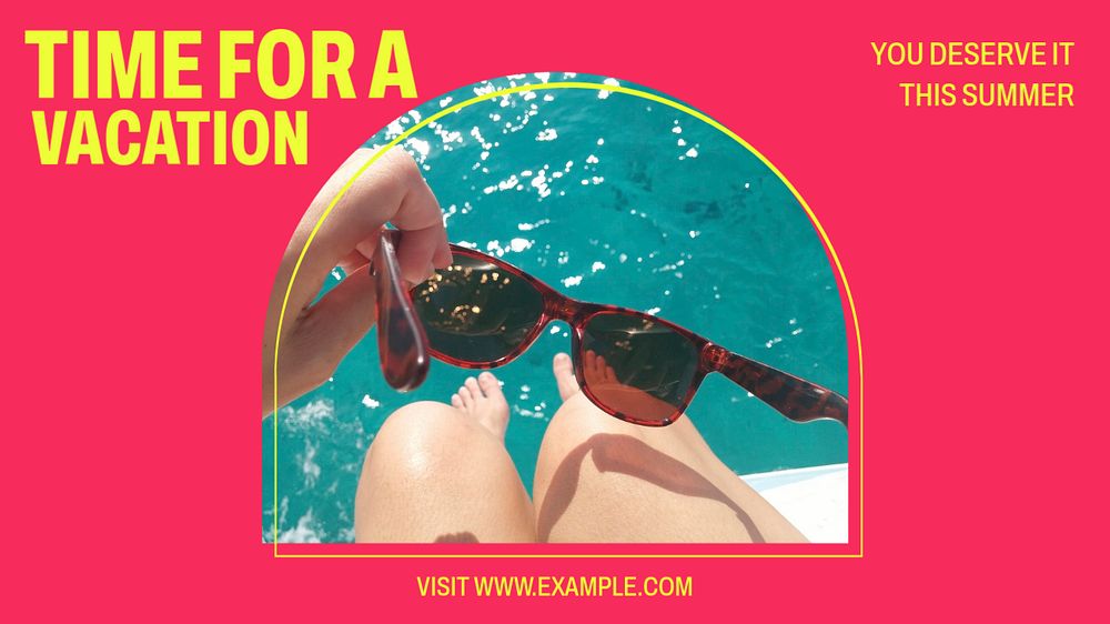 Summer vacation blog banner template, editable design