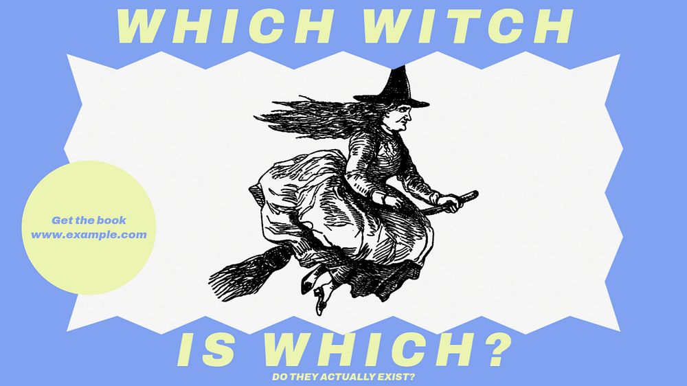 Witches blog banner template, editable design