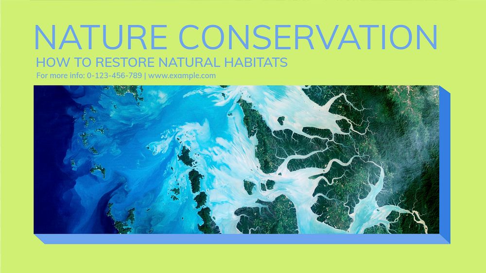 Nature conservation blog banner template, editable design