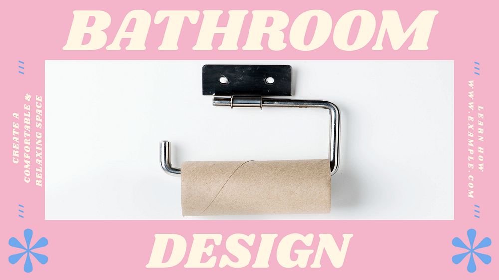 Bathroom  blog banner template, editable text