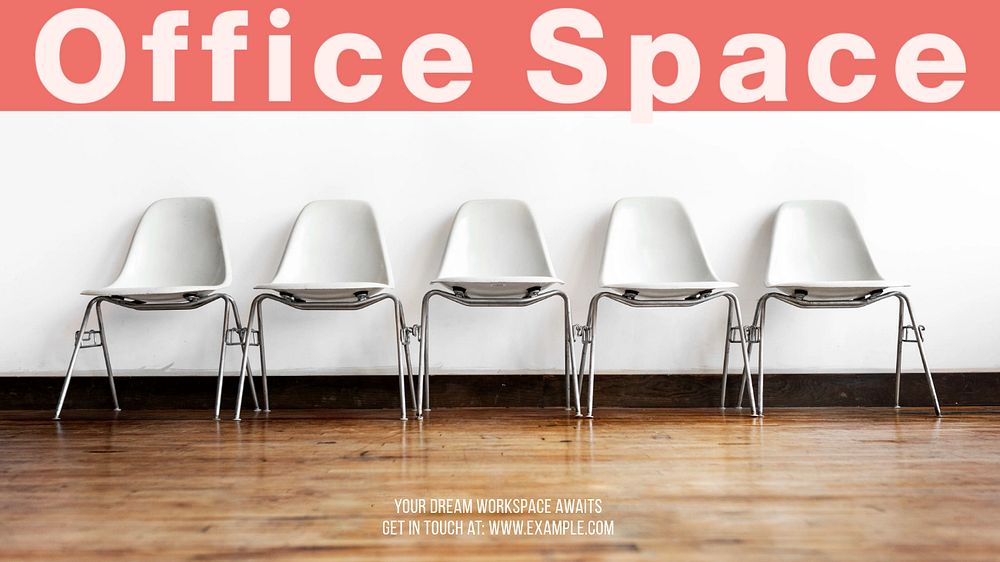 Office space blog banner template, editable design