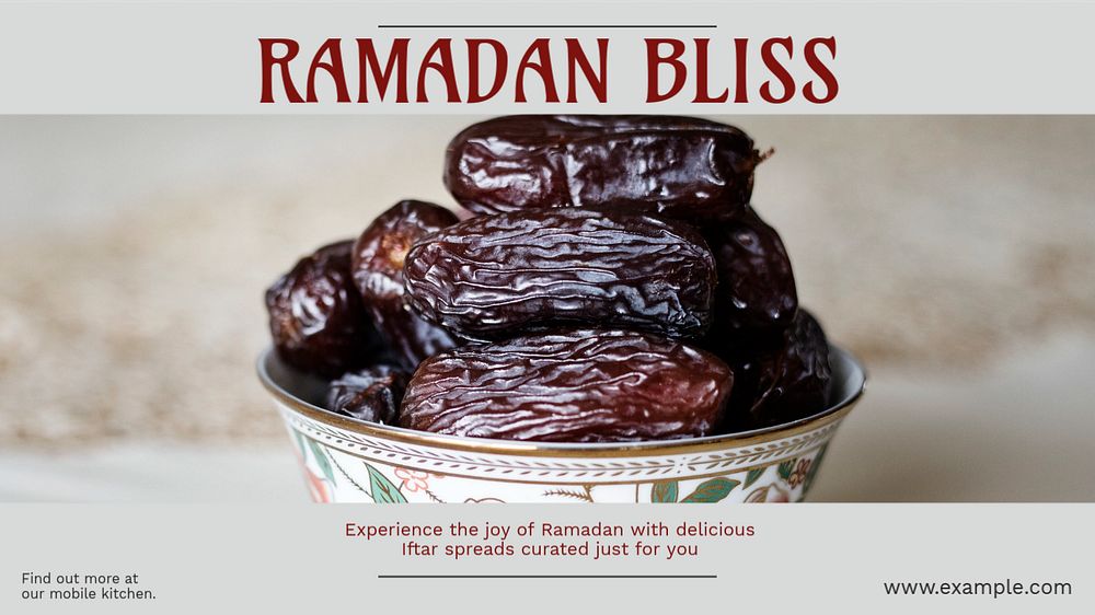 Ramadan bliss blog banner template, editable design