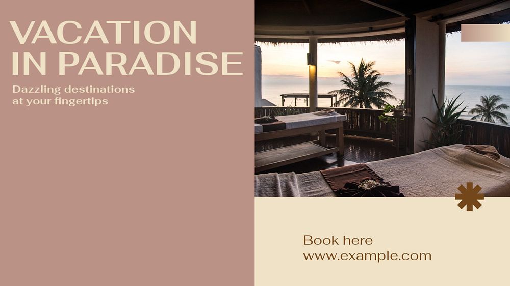 Vacation in paradise blog banner template, editable design