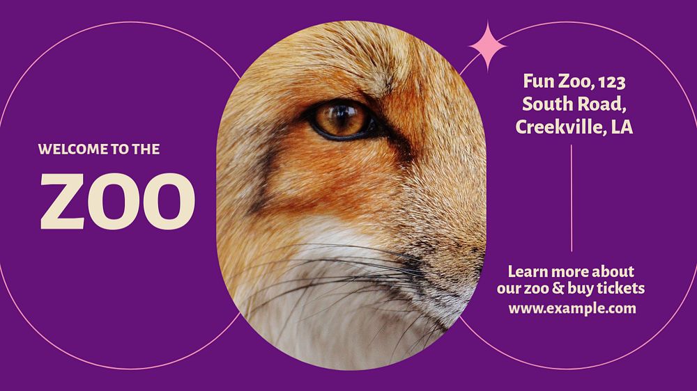 Zoo blog banner template, editable design