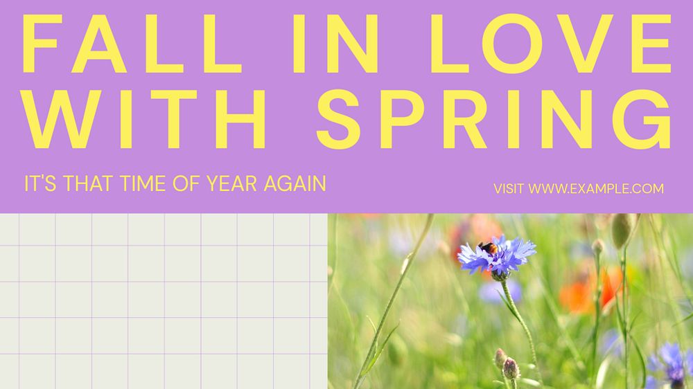 Spring blog banner template, editable design