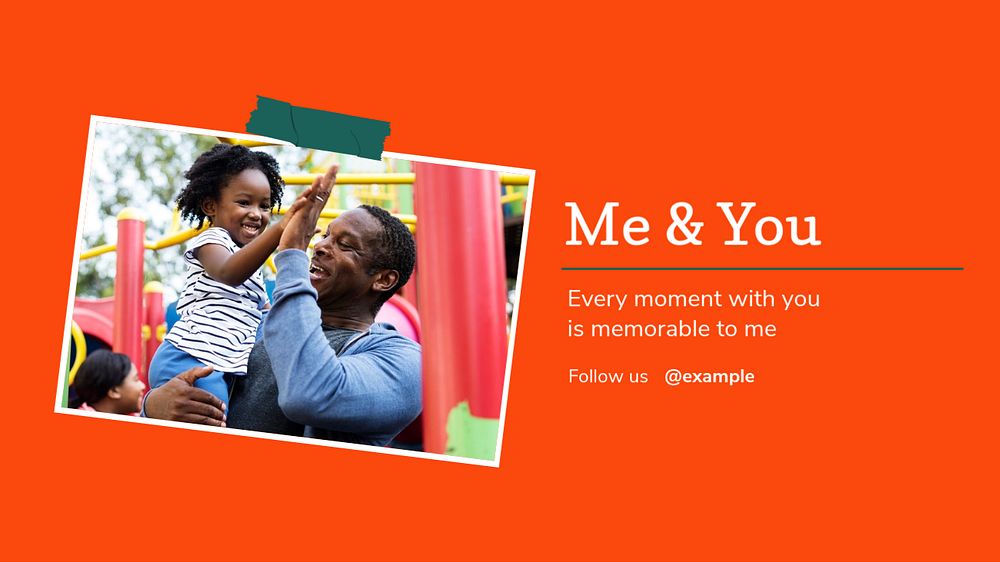 Me & you blog banner template, editable design