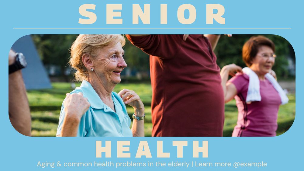 Senior health blog banner template, editable design