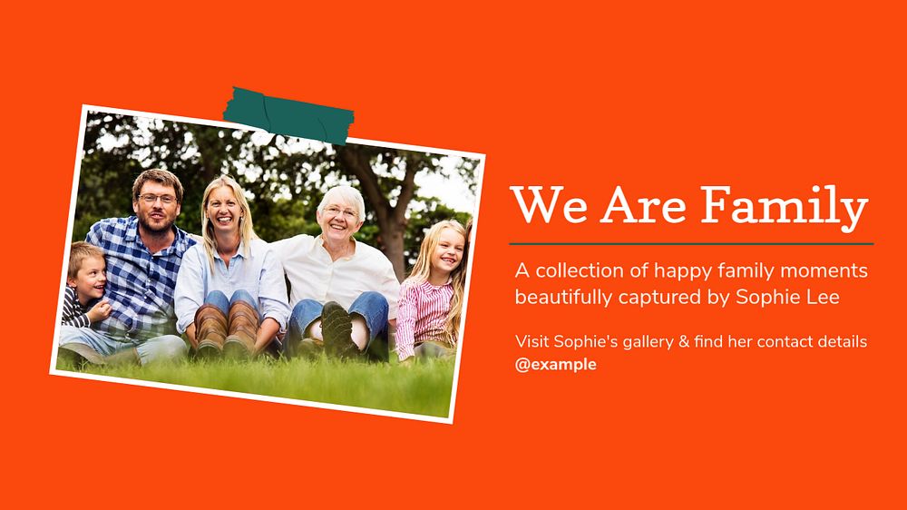 Family photos blog banner template, editable design