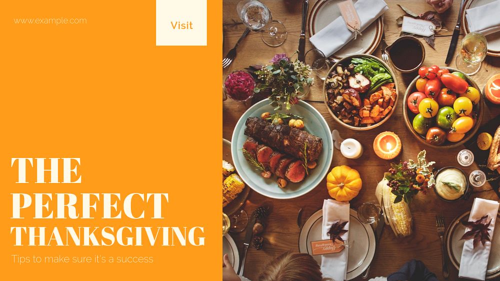 Thanksgiving blog banner template, editable design