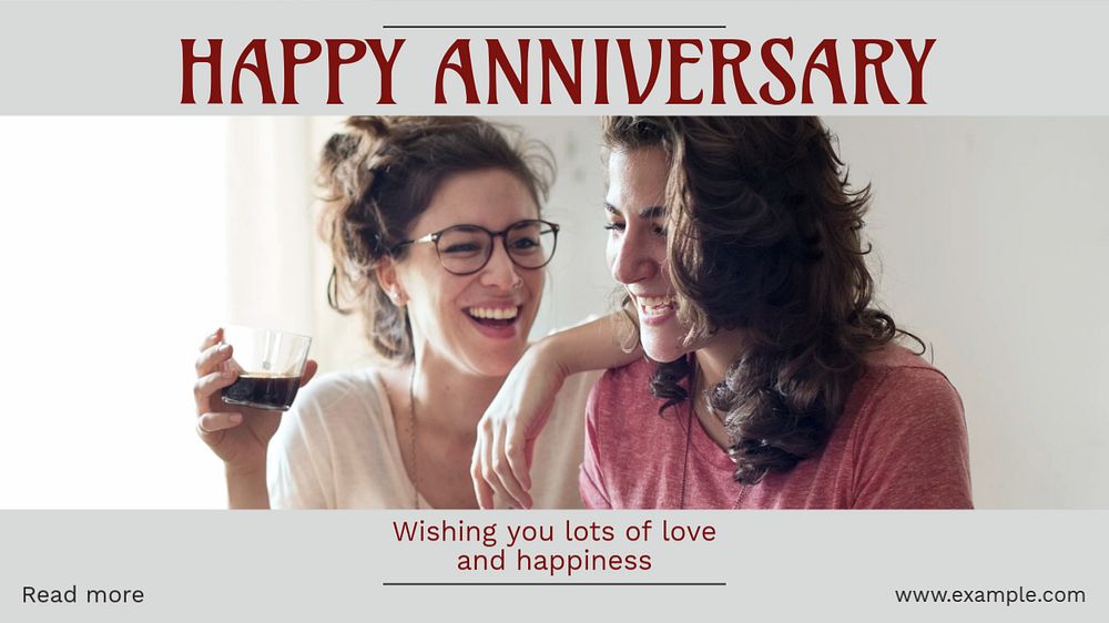 Happy anniversary blog banner template, editable design