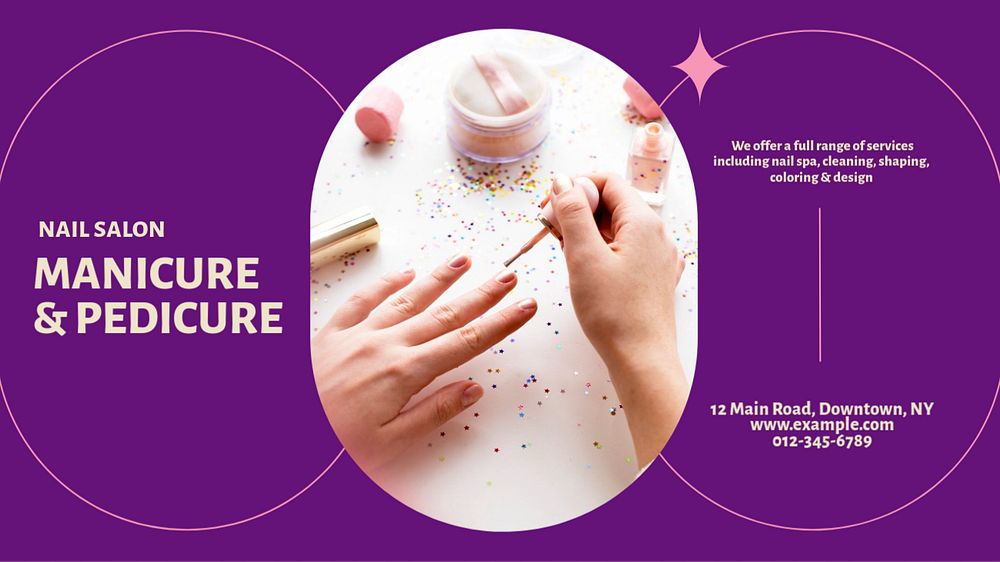 Manicure & pedicure blog banner template, editable design