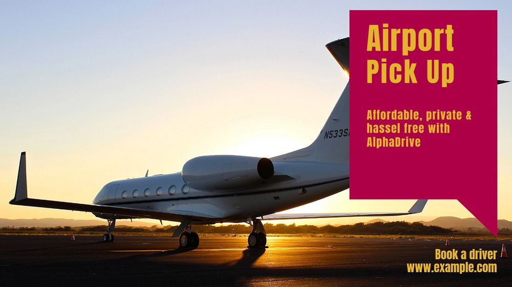 Airport pick up blog banner template, editable design