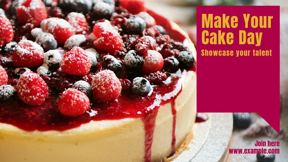 Make a cake blog banner template, editable design