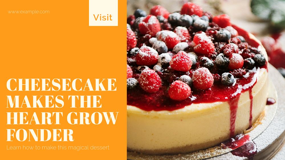 Cheesecake blog banner template, editable design