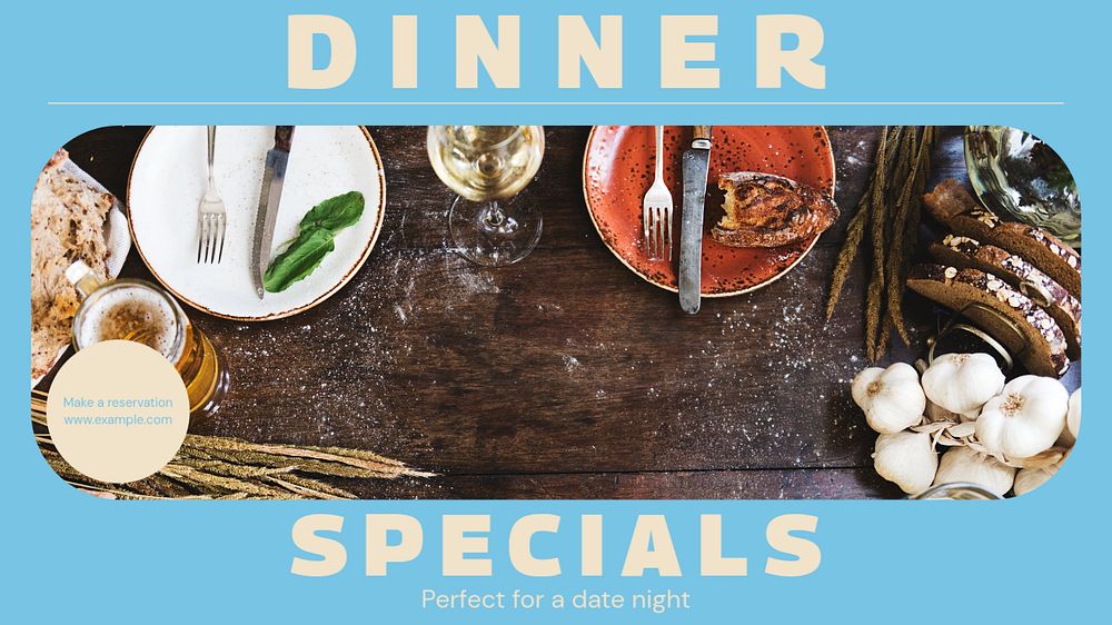 Dinner specials blog banner template, editable design