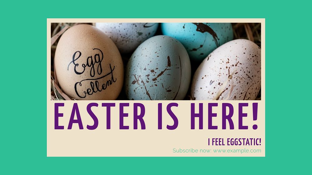 Easter eggs blog banner template, editable design