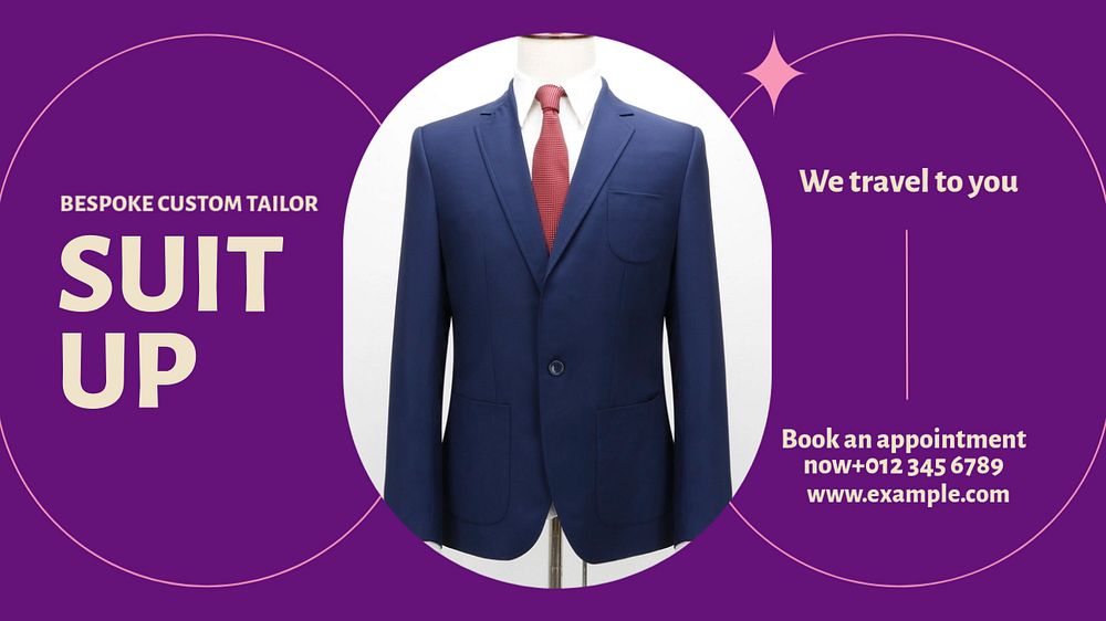 Suit tailor shop blog banner template, editable design