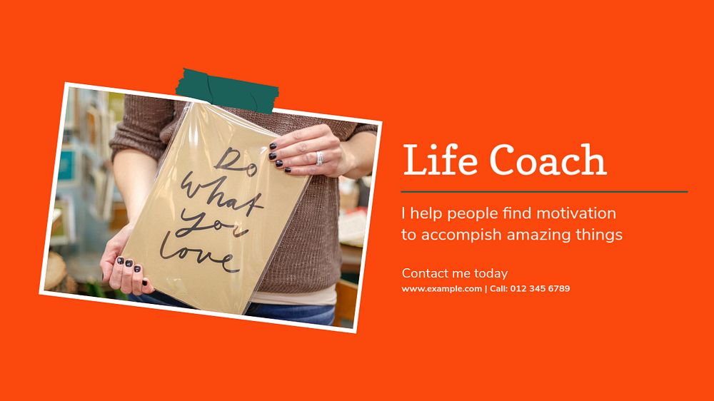 Life coach blog banner template, editable design