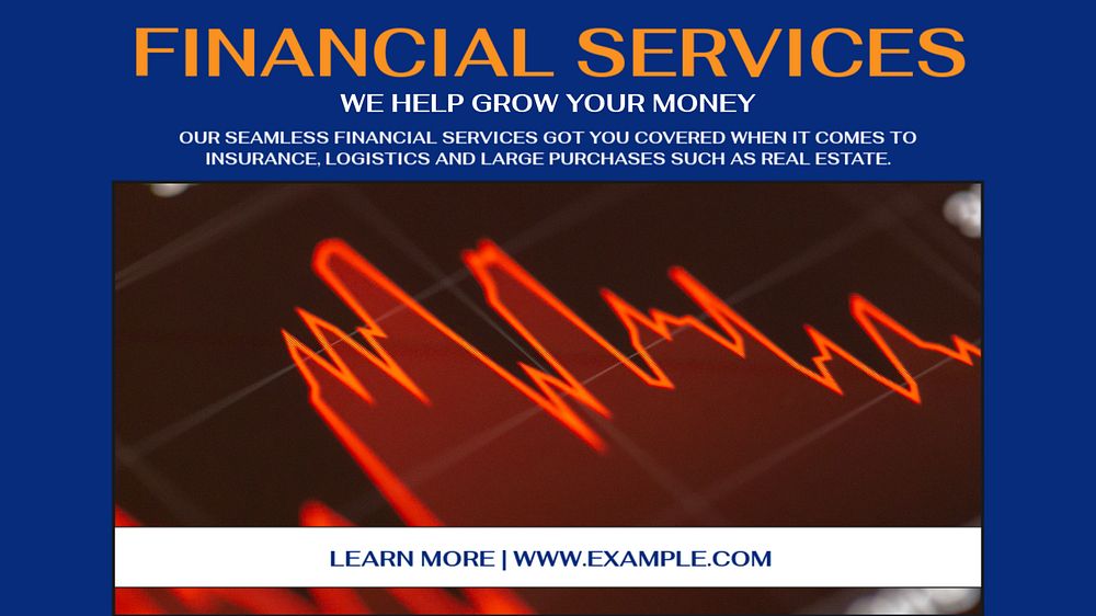 Financial services blog banner template, editable design