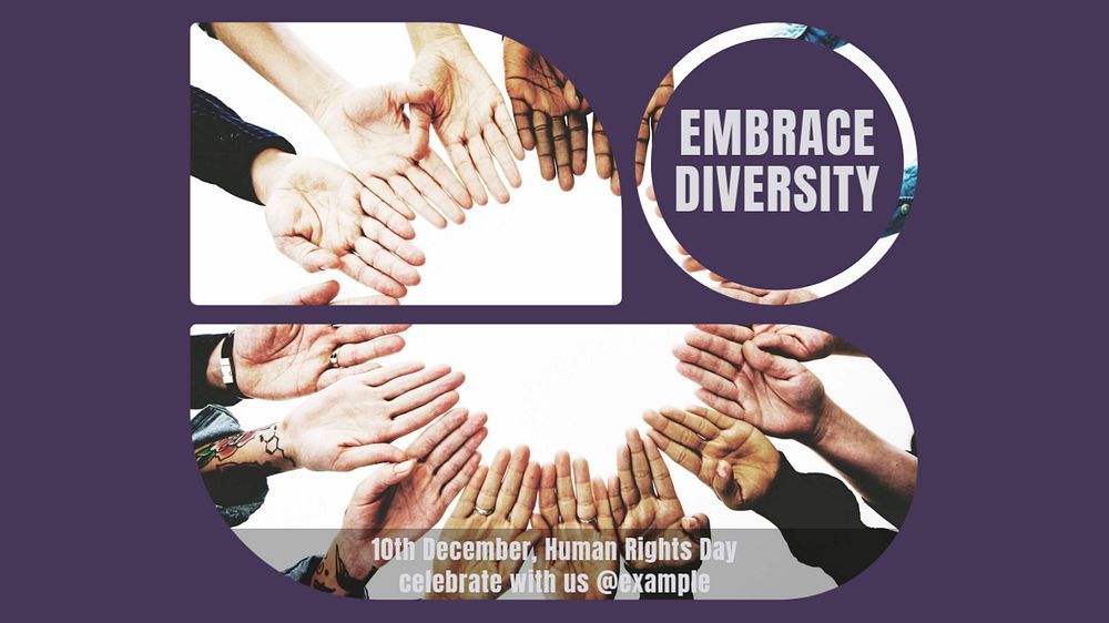 Embrace diversity blog banner template, editable design