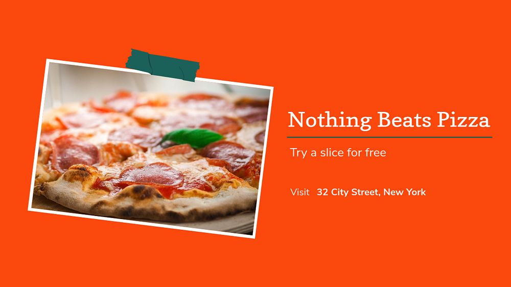 Pizza blog banner template, editable design