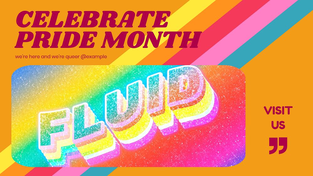 Pride month blog banner template, editable design